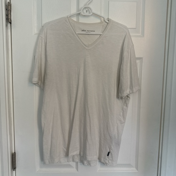 John Varvatos Men's White V-Neck T-Shirt - Picture 5 of 5